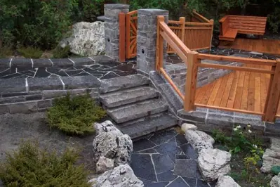Limestone wall detail at E'Terra Inn & Eco-Lodge