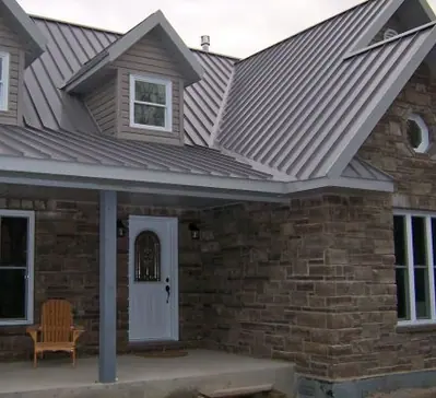 Coursed limestone stonework at a Wiarton-area home