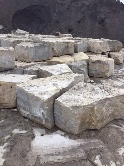 Large armour stone block, another piece from the yard